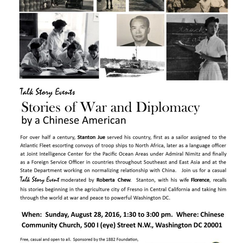 Talk Story Reflection: Stanton Jue and his stories of War and Diplomacy